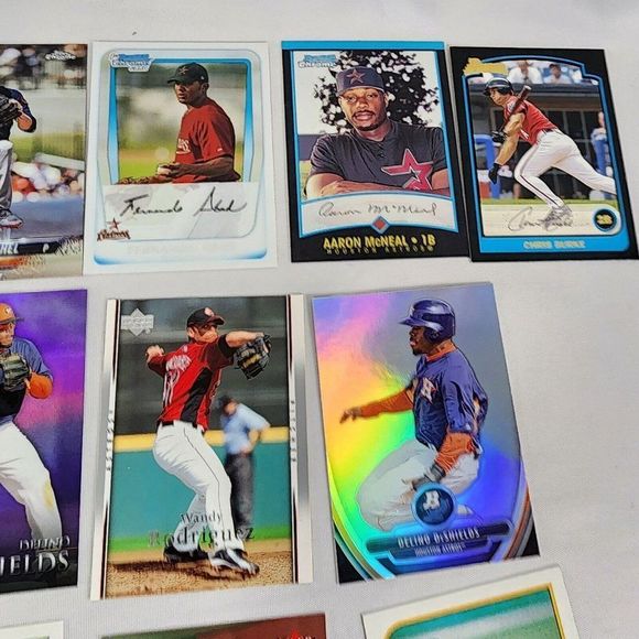 Huston Astro Team MLB 28 Auto Baseball Card Lot Topps Fleer RC's NM Raw Mixed yr - Picture 4 of 13
